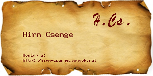 Hirn Csenge névjegykártya